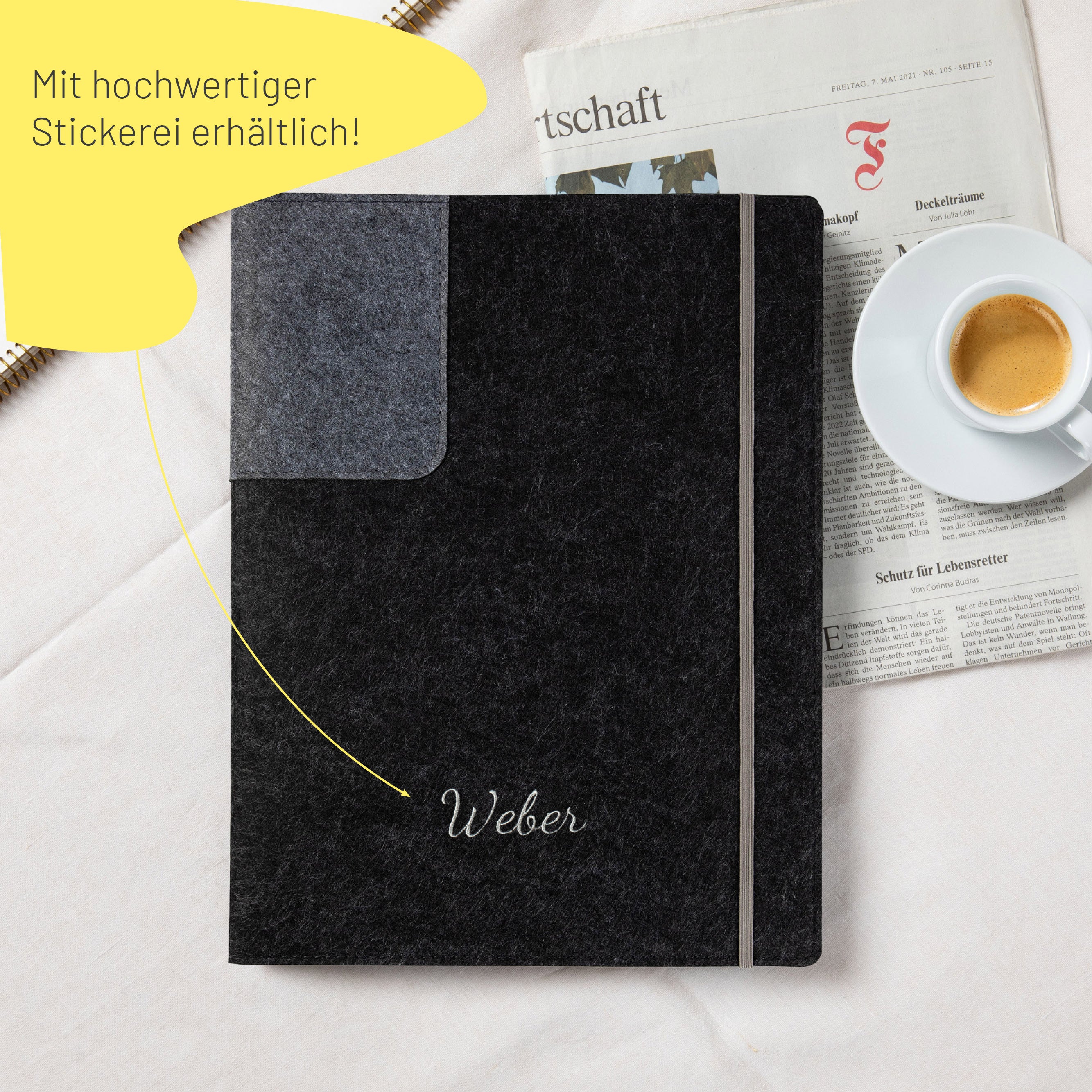 Writing folder NAME bottom for A4 | felt