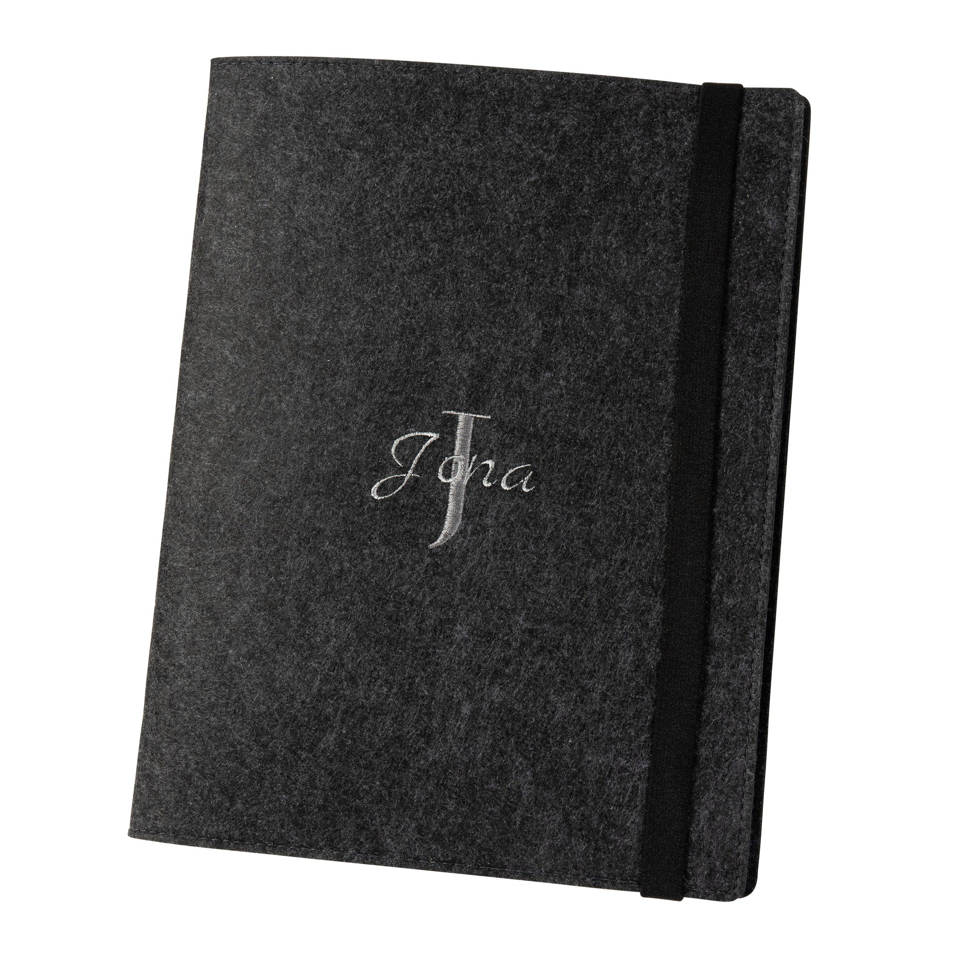 A4 writing folder MONOGRAM centered | with wide elastic band