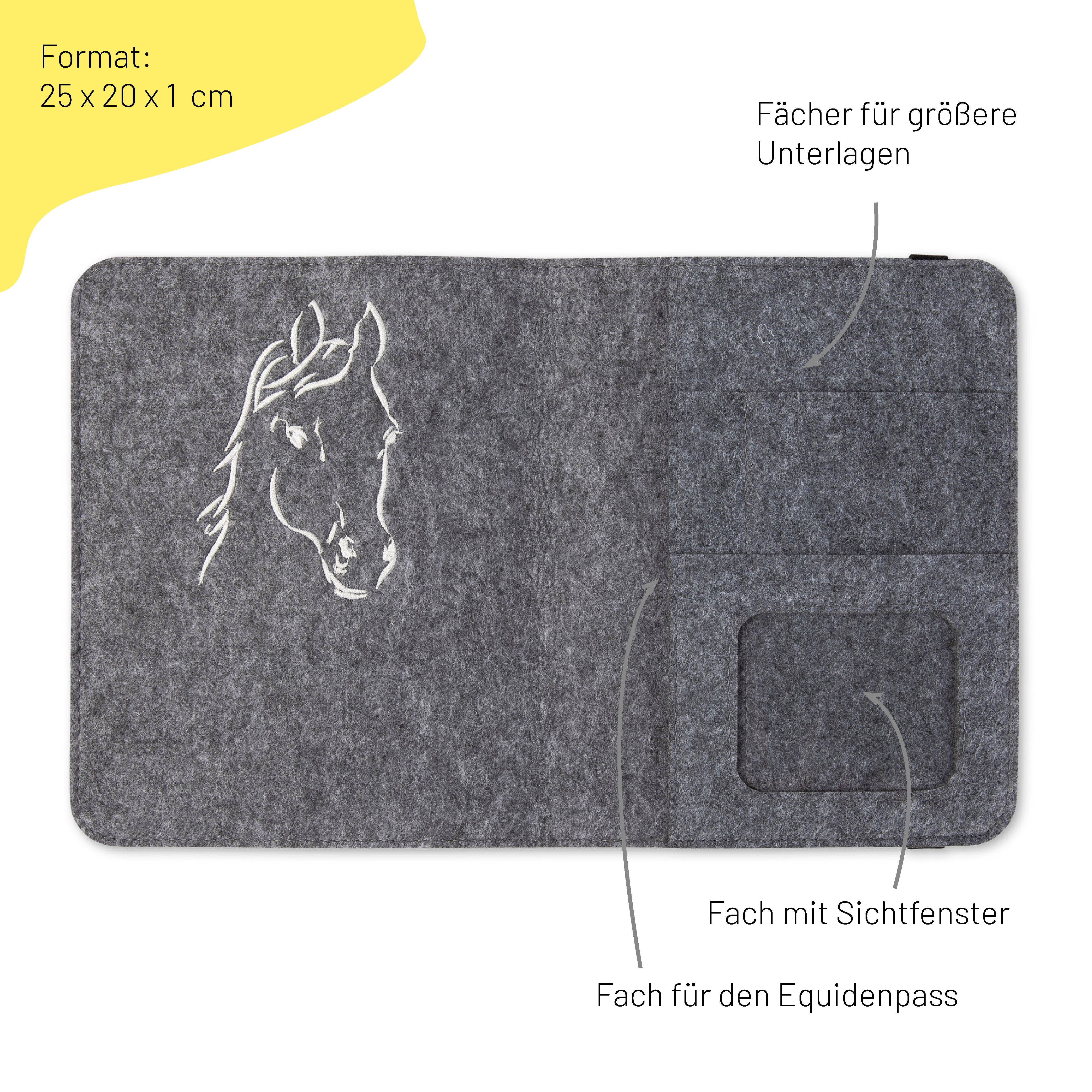 Equine Pass Cover with Elastic Band HORSE | Felt