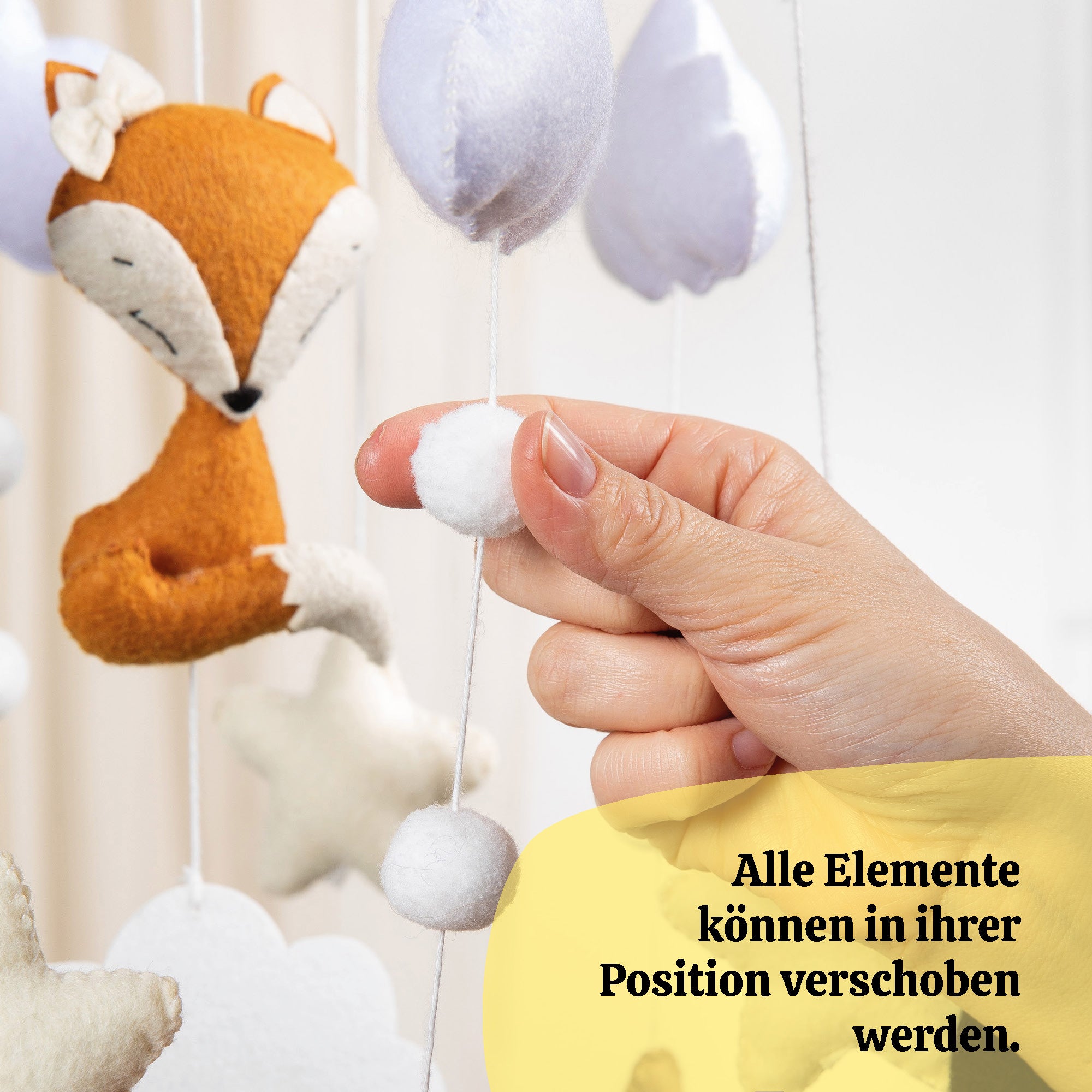 Baby Mobile FUCHS & STERNE I Filz