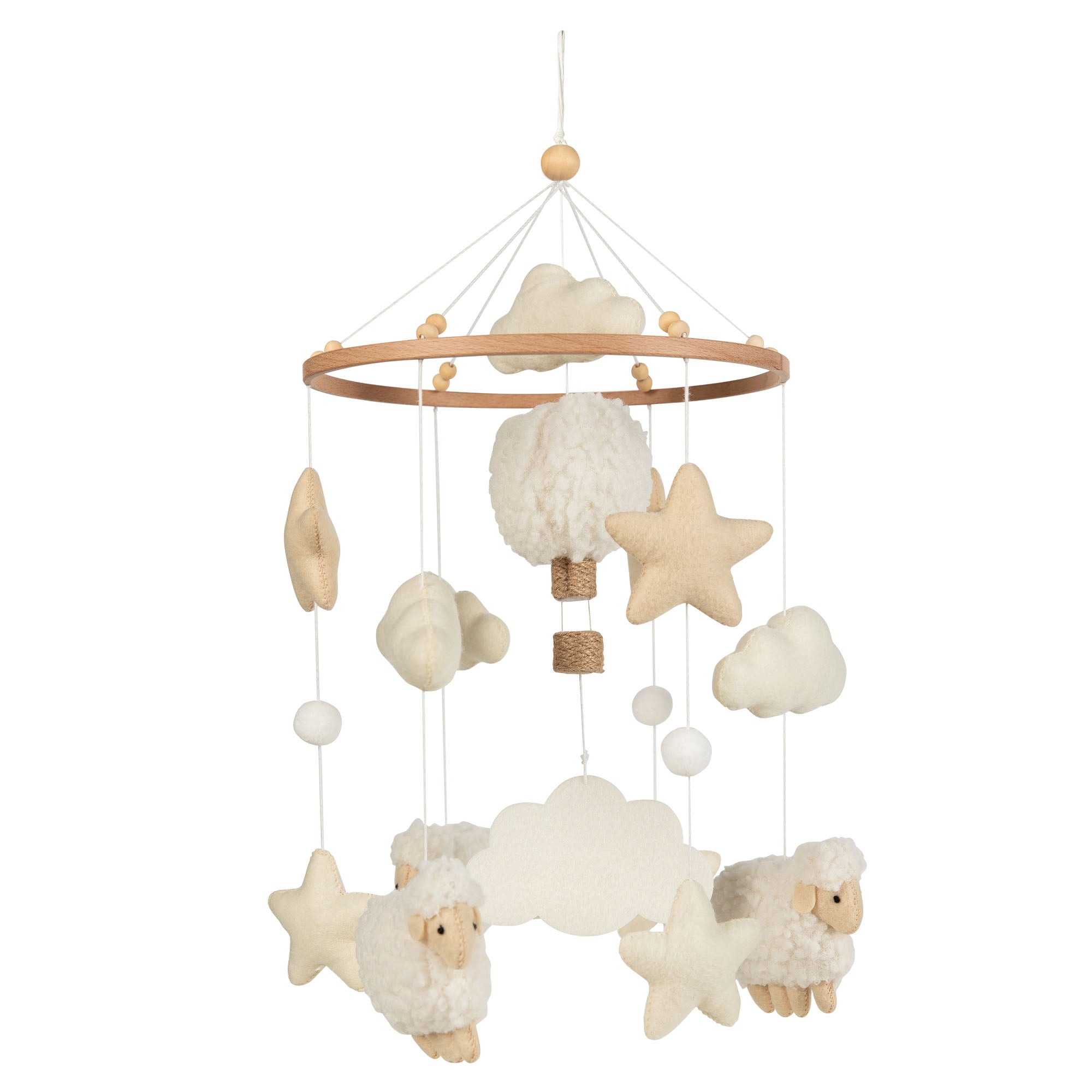 Baby Mobile SCHÄFCHEN I Filz | 🪡 inkl. einer Stickzeile