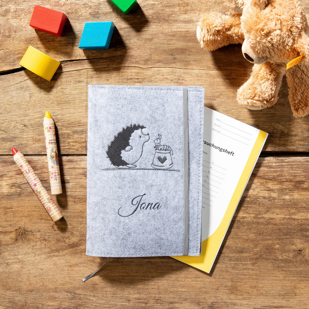 U-booklet & vaccination card cover HEDGEHOG | felt