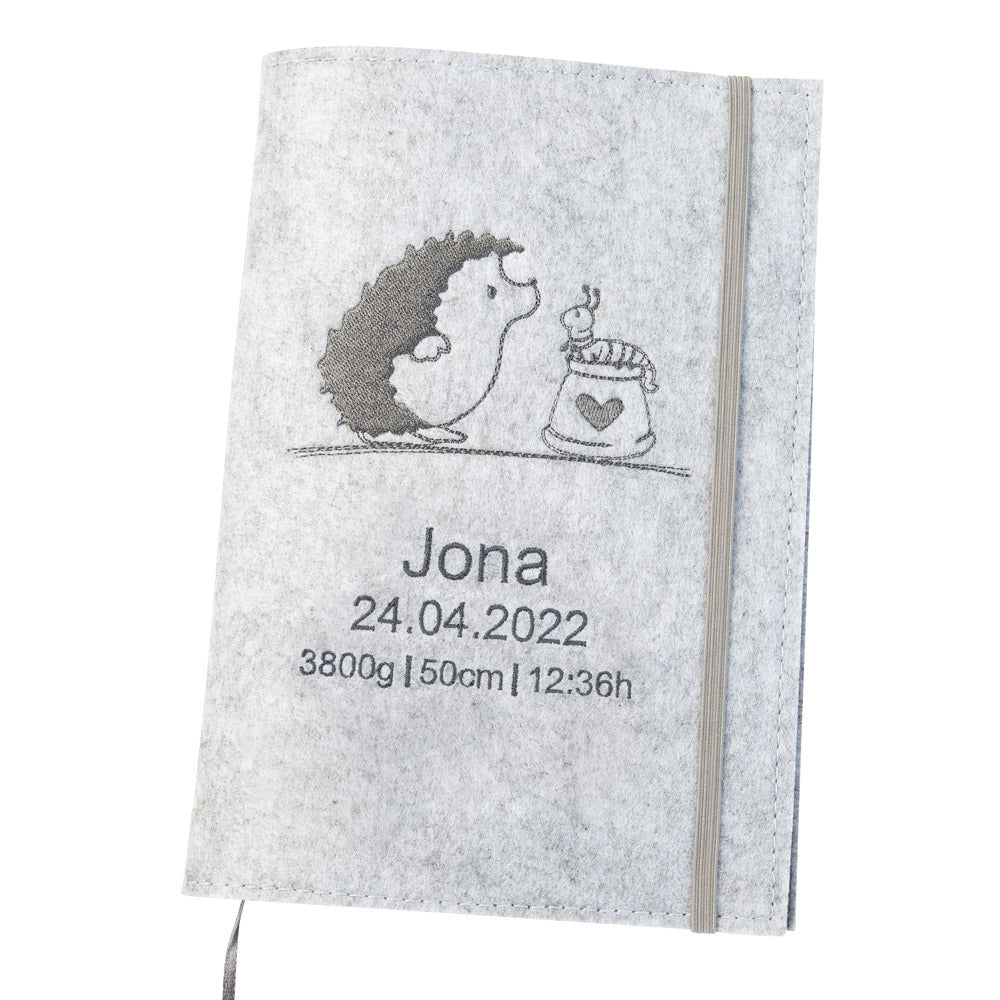 U-booklet & vaccination card cover HEDGEHOG | felt