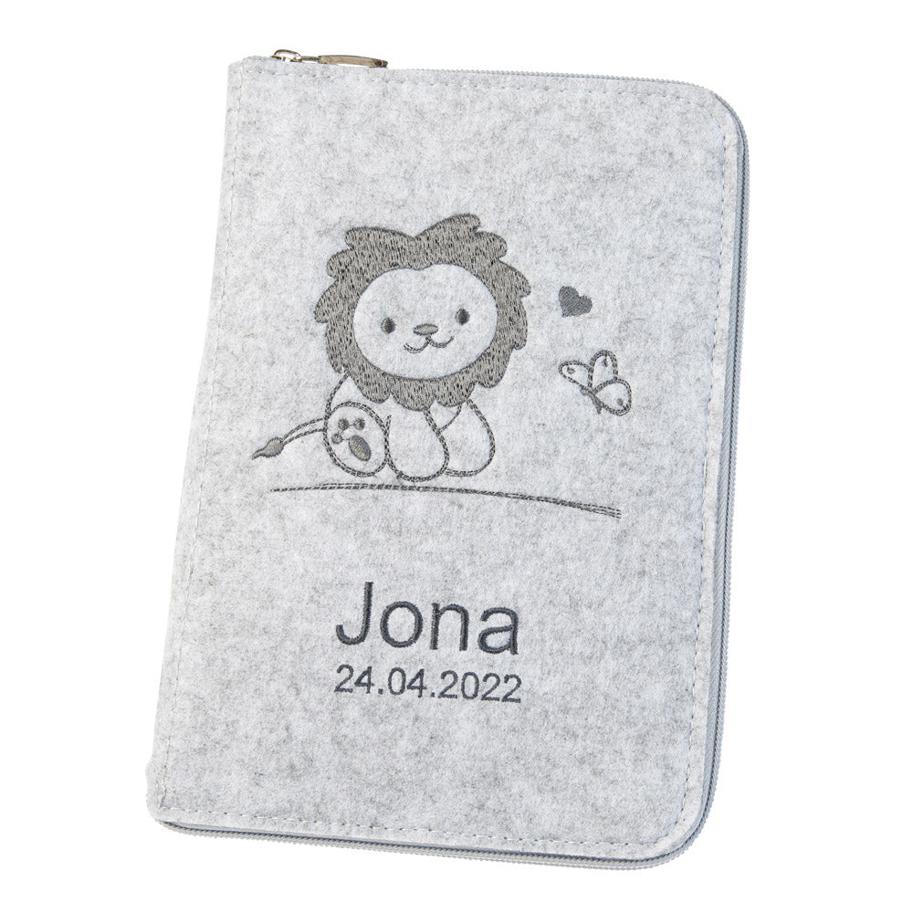 U-booklet & vaccination card cover LION | felt