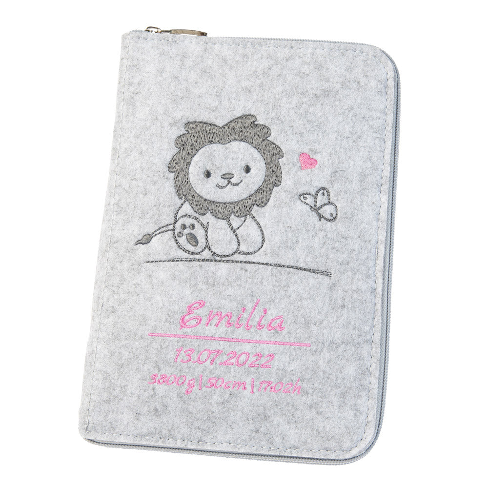 U-booklet & vaccination card cover LION | felt